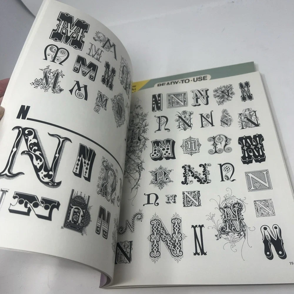 Vintage Dover Ready-to-Use Clip Art Books Lot of 3 NOS Decorative Letters 1990